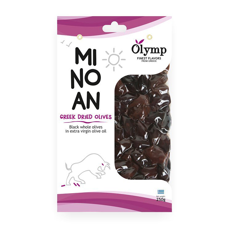 Olymp černé sušené olivy THROUMPES s peckou 250g